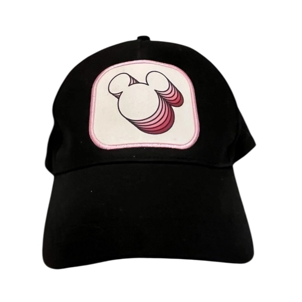 Disney Mickey Mouse Baseball Hat Black White Patch Embroidery - Adjustable Cap
